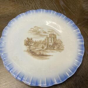 Depression Glass  Mac Beth Evans Chinex Bread Plate Castles 6 1/4”